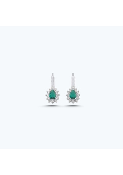 Altınbaş Yeşil Taşlı Altın Üçlü Damla Set Autk0017-b-24627-y-set