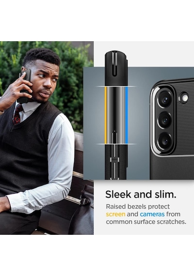 Spigen Samsung Uyumlu Galaxy S22 Plus 5G Kılıf Rugged Armor Matte Black - ACS03952