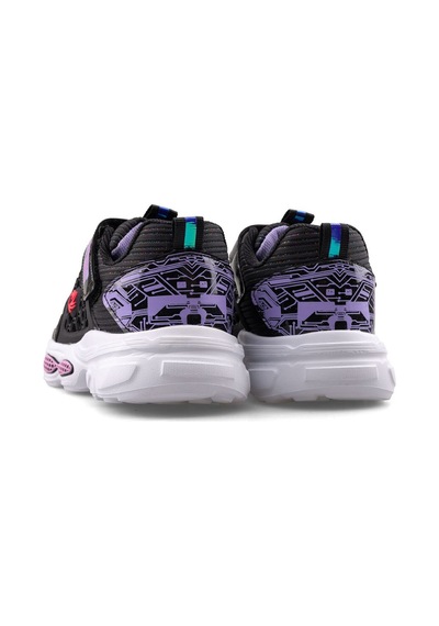 019 Çocuk Rahat Sneaker Siyah/lila