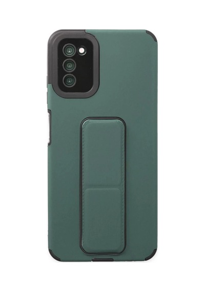 Samsung Uyumlu Galaxy A03s Uyumlu Kılıf Mega Standlı Silikon - Yeşil