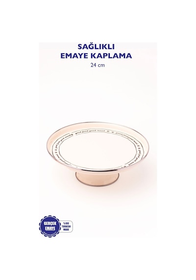 Mood Emaye Pasta/kek Sunum Standı 24 Cm Krem