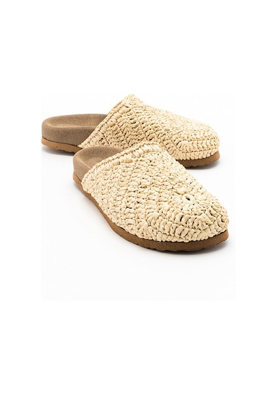 Luvishoes Loop Bej Örme Kadın Terlik Bej