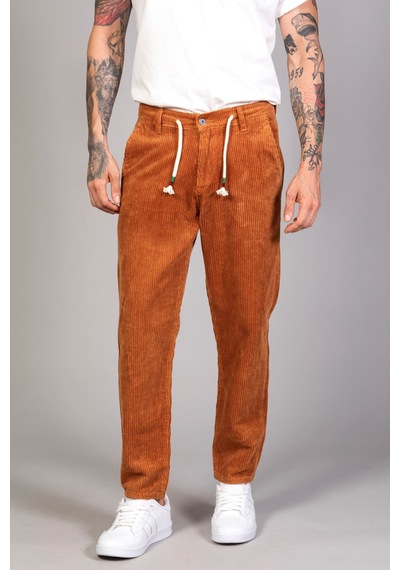 Little Cup Jeans Co Erkek Camel Baggy Fit Rahat Kalıp Kadife Pantolon