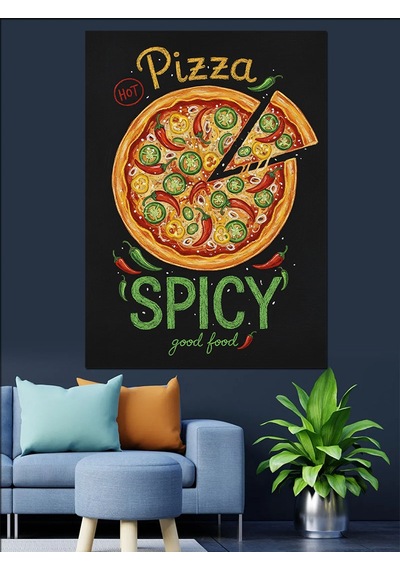"acı Soslu" Pizza Posteri Dekoratif Kanvas - Mdf Ahşap Tablo