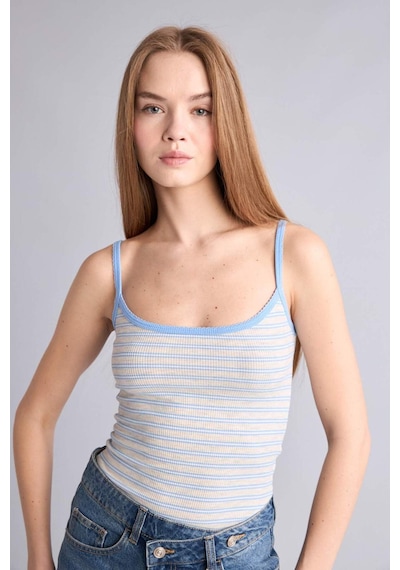 Defacto Fıtted U Yaka Fitilli Kaşkorse Atlet H5141ax26smgr256 Gri-gr256