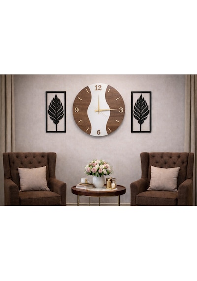Duvar Saati 40 Cm Çiçekler 30 Cm Şık Modern No150 Çok Renkli