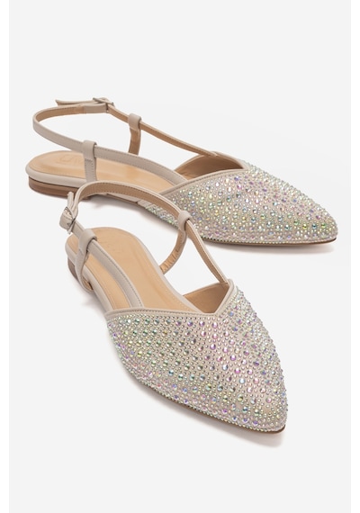 Luvi Shoes Rexton Bej Taşlı Kadın Sandalet
