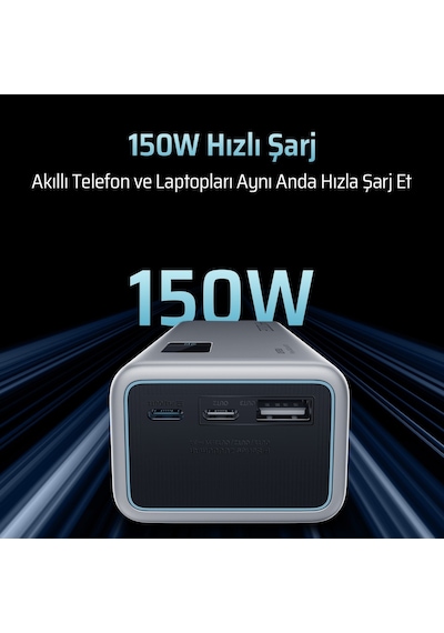Cuktech 15 Powerbank 20000 Mah 150 W Pd3.1 Süper Hızlı Şarj 3 P Gri