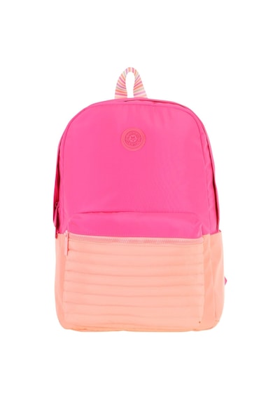 Kaukko Quick Kız Çocuk Üç Bölmeli Pembe Turuncu Kapitone Detaylı Okul Sırt Çantası - K1789 Pembe - Turuncu