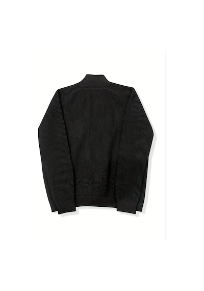 Tarz Cool Erkek Dik Yaka Fermuarlı Slim Fit Triko Hırka Kahverengi