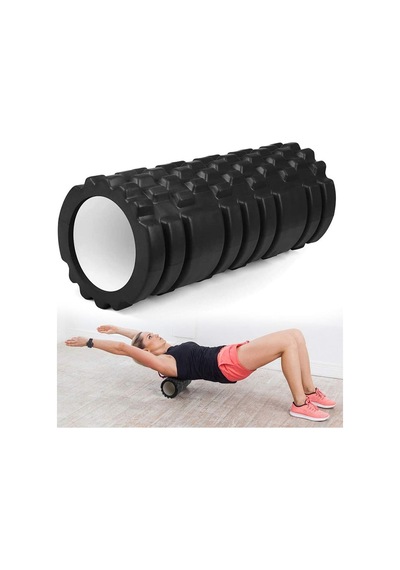 Yüksek Yoğunlukta Orta Sert Foam Roller Masaj Köpüğü Pilates Masaj Rulosu Siyah Karışık