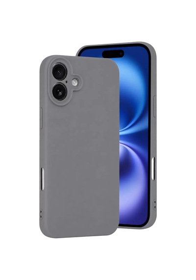 Apple iPhone Uyumlu  Uyumlu 16 Plus Kılıf First Silikon - Gri