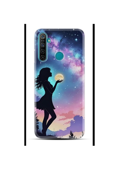 Realme 5i Kılıf Boutique Baskılı Resimli Woman İn Moon Pcode -005