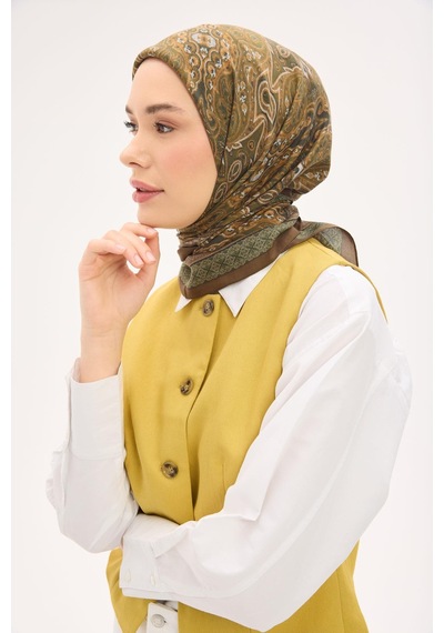 Silk Home Arve Eşarp Viona Kahverengi 90x90 Çok Renkli