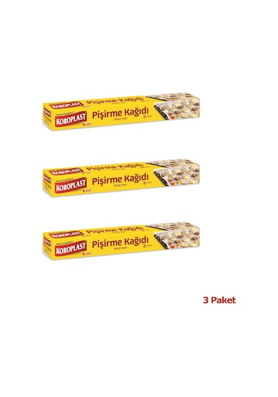 Koroplast Yağlı Fırın Tepsi Pişirme Kızartma Kağıdı Kesimsiz 8 Metre 3 Kutu