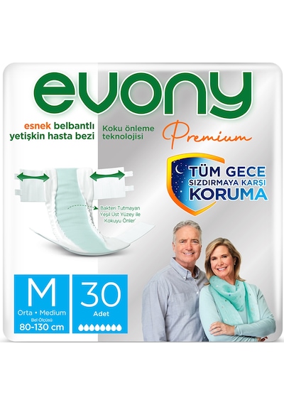 Evony Premium Belbantlı Hasta Bezi M 30'lu