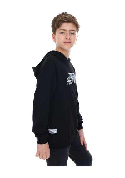 Toontoy Kids Toontoy Erkek Çocuk Oversize Kapüşonlu Hafif Düşük Omuz Baskılı Sweatshirt - 2 İplik Siyah Toontoy Kids Toontoy Erkek Çocuk Oversize Kapüşonlu Hafif Düşük Omuz Baskılı Sweatshirt - 2 İplik Siyah