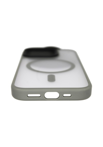 Apple Uyumlu iPhone 15 Pro Max Deep Kılıf Magsafe Şarj Destekli Kamera Korumalı Darbe Önleyici Kılıf Gri