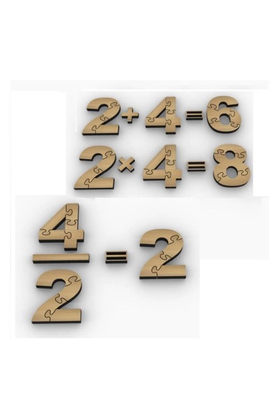 Mdf Oyun Puzzle Rakamlar Çocuklar Için Boyanabilir Matematik Seti