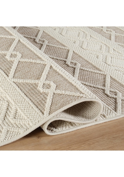 Kaşmir Halı 7/24 İskandinav Larus Beige 100x200 CM Salon Mutfak Halısı Yolluk Kilim