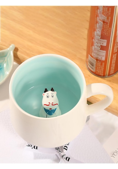 Mukko Home 3d Porselen Kupa Sevimli Hayvan Biblolu, 350 Ml Şık Ve Eğlenceli Sürpriz Kupa,mavi Beyaz - Çok Renkli Mukko Home 3d Porselen Kupa Sevimli Hayvan Biblolu, 350 Ml Şık Ve Eğlenceli Sürpriz Kupa,mavi Beyaz - Çok Renkli