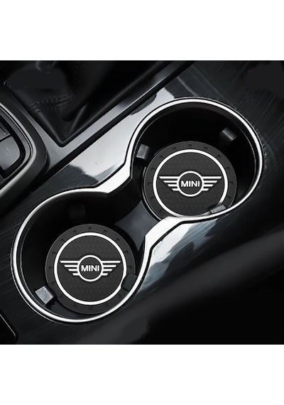 Mini Cooper Araç Bardak Altlığı Mini Logolu Siyah Bardak Altlığı (523422595)