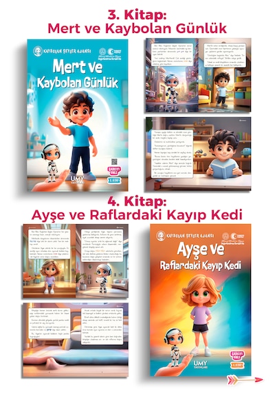 Umy Yayınları Kaybolan Şeyler Ajansı 10'lu Kitap Seti - Çocuklar İçin Problem Çözme Ve Dikkat Geliştiren Hikayeler