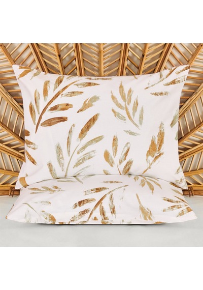 Soft Bulong 2'li Yastık Kılıfı - Ekru / Yeşil - 50x70 Cm Renkli