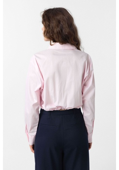 Antioch Crop Poplin Kadın Gömlek Pembe