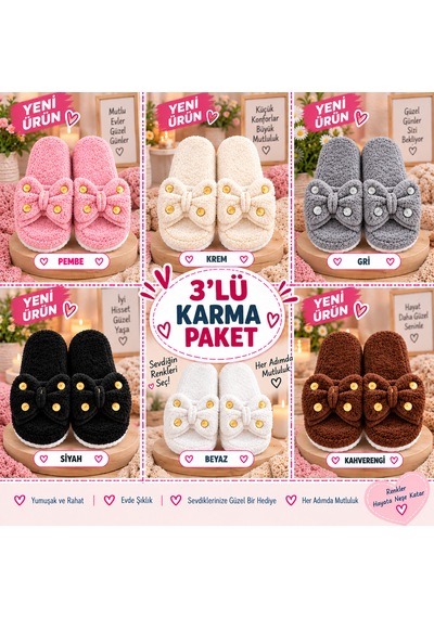 Moon Cloud Karma Peluş Ev Terliği Hediyelik-çeyizlik Zyn297 Karışık