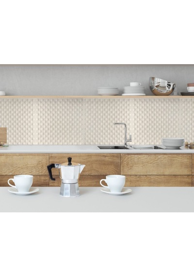 3 Boyutlu Duvar Paneli Kabartmalı Puantiye Desen Pvc 41x41 Cm/ 6 Adet /1 M² Beyaz Huş