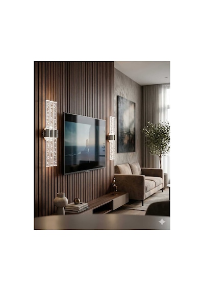 Bubbleflux Trio Large 51 Cm Modern Tasarım Led Aplik - Duvar Lambası - Gümüş - Pilli - Beyaz Led Gümüş Pilli Trio