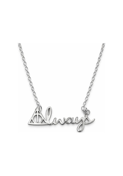 Unisex Silver Renk Deathly Hallows Yazı Figürlü Metal Kolye 60 Cm Çok renkli