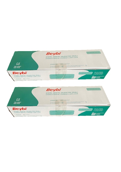 Beybi Kilitli Dental Enjektör 2.5ml 0.40 40 Mm 100 Adet 2 Kutu