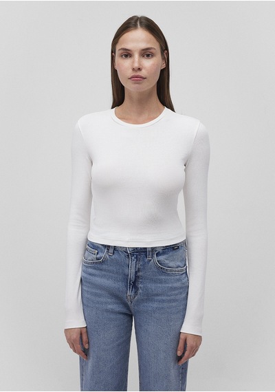 Mavi - 2li Uzun Kollu Crop Basic Tişört 1613021-88467 Gri