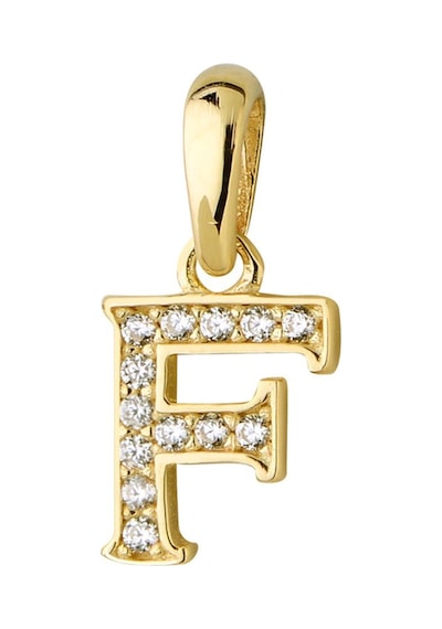 Goldkupe 14 Ayar Altın F Harfi Taşlı Kolye Ucu 0,46 Gr-3452