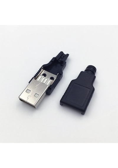 Koodmax Usb A Erkek Konnektör - Lehim Tipi - Plastik - Usb Erkek Soket - 10 Adet