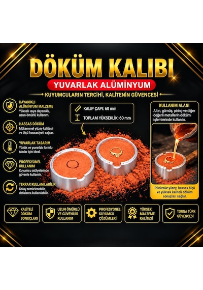 Döküm Kaynak Döküm Kalıbı Alüminyum Yuvarlak Profesyonel Malzeme Metalik