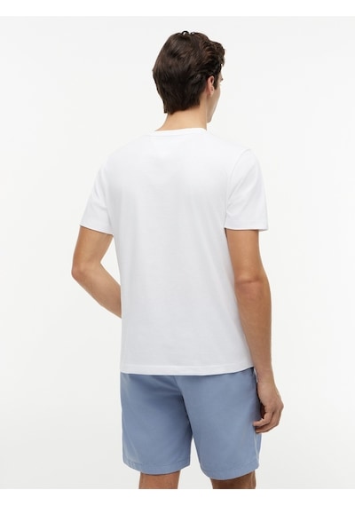 Tommy Hilfiger Scrıpt Flag Regular Tee Erkek Beyaz T-shirt - Mw0mw43226