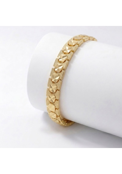 Premium Şık Ve Parlak Facetta 24k Gold Kaplama 8 Mm Kadın Bijuteri Bileklik 3183kbv5d6 - 18cm Altın