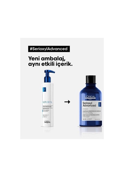 Serie Expert Serioxyl Advanced Incelmiş Saç Telleri Için Yoğunluk Kazandıran Şampuan 1500 Ml