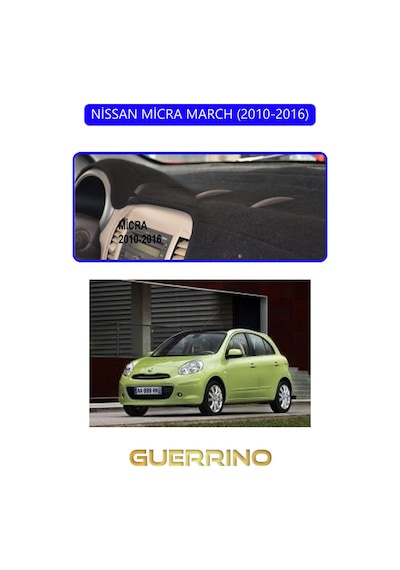 Nissan Micra March 2010-2016torpido Koruma Halısı Mavi Kenar