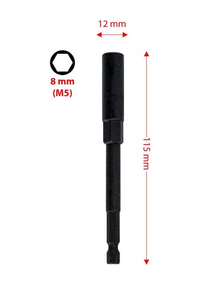 6543 Uzun Bits Lokma Somun Adaptörü 8x115 Mm