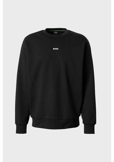 Boss Pamuklu Relaxed Fit Bisiklet Yaka Sweat 50558591002 Erkek Sweat 50558591 002 Siyah