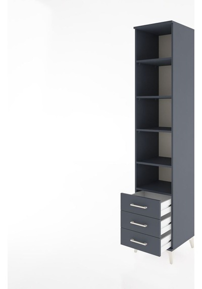Hyperion Dolap 5 Raflı 3 Çekmeceli 44x44x221 Antrasit-antrasit Antrasit