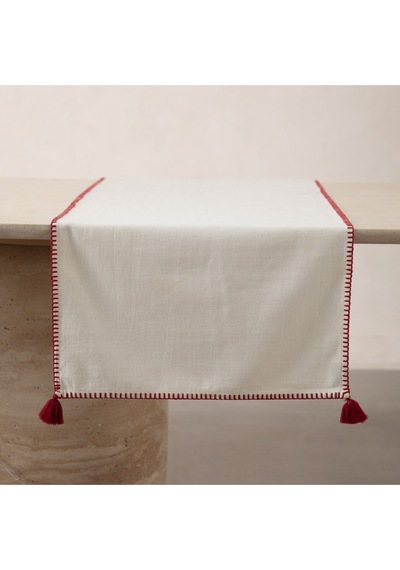Mudo Home Oradea Püsküllü Runner Bordo 45x145