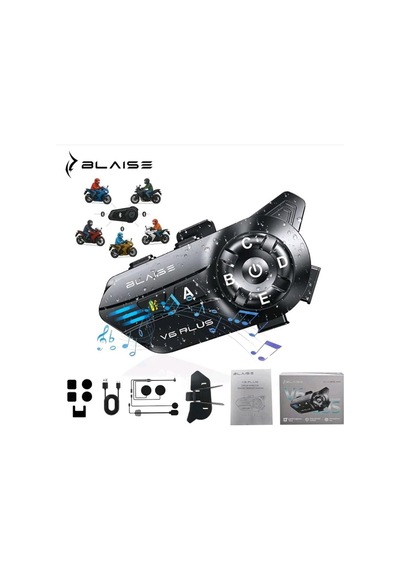 Blaıse V6plus Bluetooth Motosiklet İnterkom 1000m Uzun Menzil