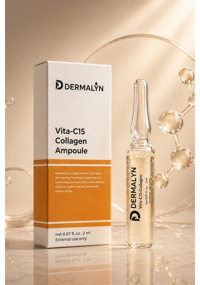 Dermalyn 5 Adet Kolajen Artırıcı C Vitamini Cilt Aydınlatıcı Leke Karşıtı Ampul Serum Dermaroller Dermapen