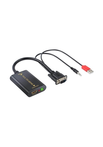 Vga To Hdmi Kablo Dönüştürücü 4443P Laptop Pc Görüntü Ve Ses Çevirici