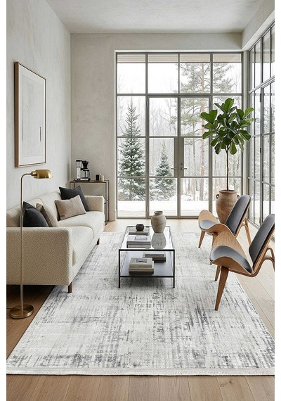 Etro Dekoratif Modern Akrilik Makine Halısı Et08 Gri Gri-bej